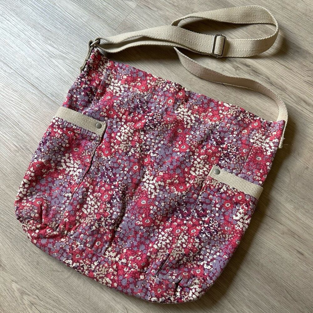 Mossimo Supply Co Target 2011 Purple & Pink Dainty Floral Crossbody Tote Bag